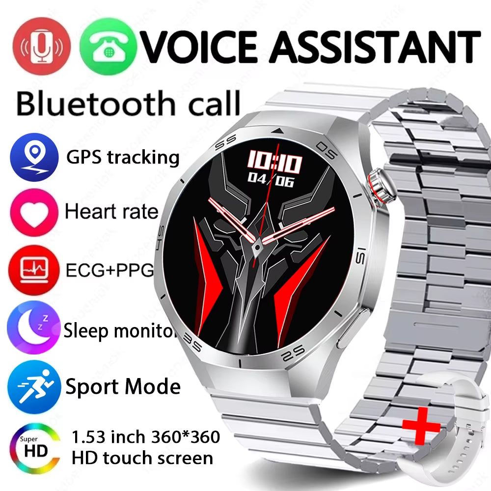 2025 New GT5 Pro GPS Track Smart Watch Men 360*360 AMOLED Screen NFC BT Call Waterproof Health Monitor Man Smartwatches IOS
