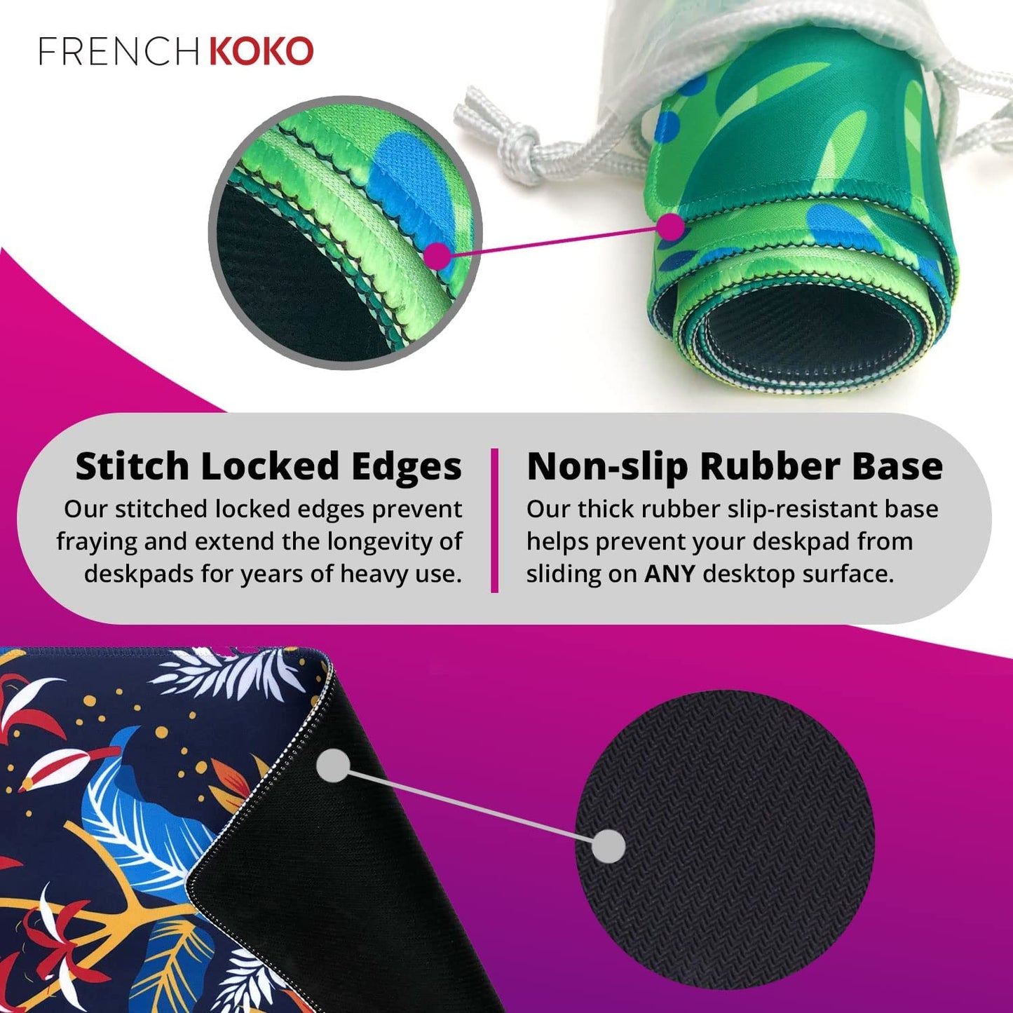 Stylish Large Desk Protector Mat - Cute Marble Lous Purple Design, Perfect for Office and Laptop Use, 78.7 x 38.1 cm