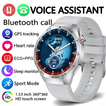 2025 New GT5 Pro GPS Track Smart Watch Men 360*360 AMOLED Screen NFC BT Call Waterproof Health Monitor Man Smartwatches IOS