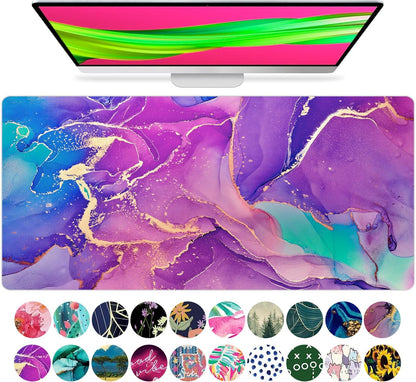 Stylish Large Desk Protector Mat - Cute Marble Lous Purple Design, Perfect for Office and Laptop Use, 78.7 x 38.1 cm